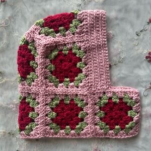 Granny Square Crochet Balaclava - Strawberry Shortcake Core 🍓
